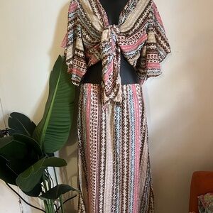 Free People Multicolor Bohemian Maxi Dress